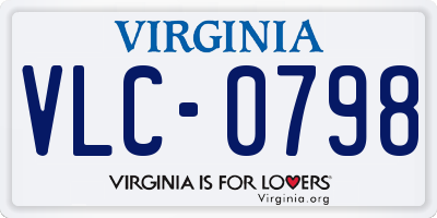 VA license plate VLC0798