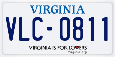 VA license plate VLC0811