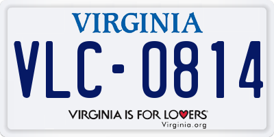 VA license plate VLC0814