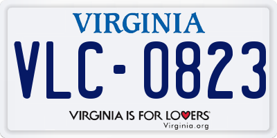 VA license plate VLC0823