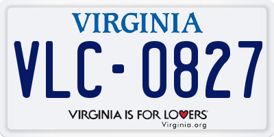 VA license plate VLC0827