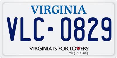 VA license plate VLC0829