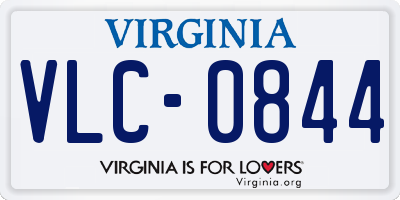 VA license plate VLC0844