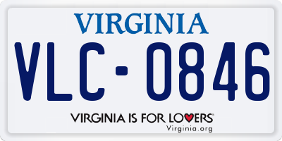 VA license plate VLC0846