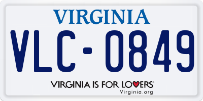 VA license plate VLC0849