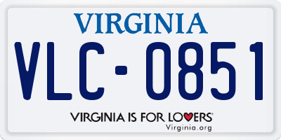 VA license plate VLC0851