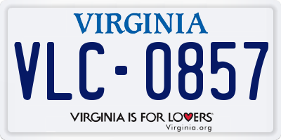 VA license plate VLC0857