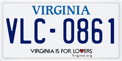 VA license plate VLC0861