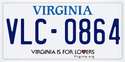 VA license plate VLC0864
