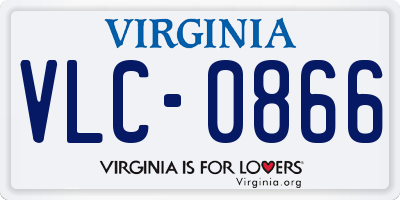 VA license plate VLC0866