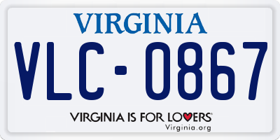 VA license plate VLC0867