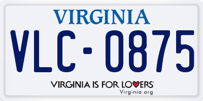 VA license plate VLC0875
