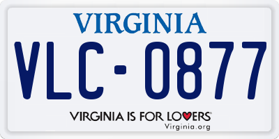 VA license plate VLC0877