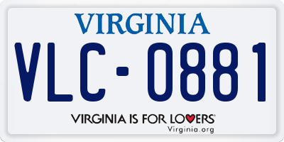 VA license plate VLC0881