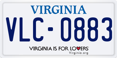 VA license plate VLC0883