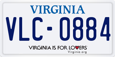 VA license plate VLC0884