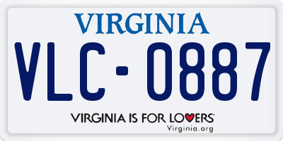 VA license plate VLC0887