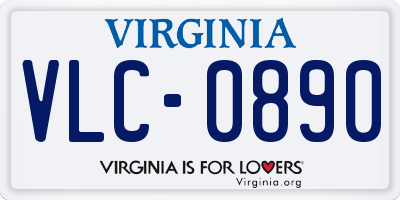 VA license plate VLC0890