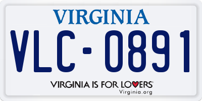 VA license plate VLC0891