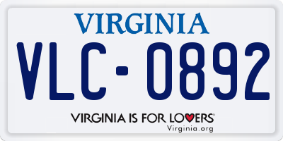 VA license plate VLC0892