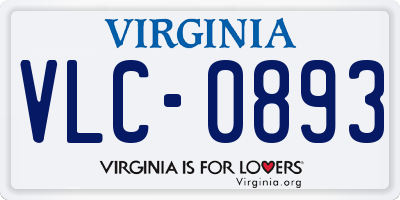 VA license plate VLC0893