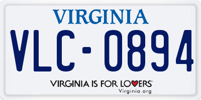 VA license plate VLC0894