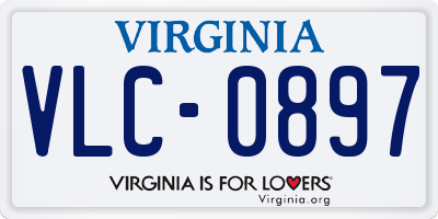 VA license plate VLC0897