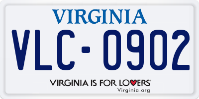 VA license plate VLC0902