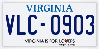 VA license plate VLC0903