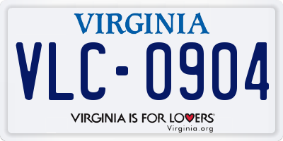 VA license plate VLC0904