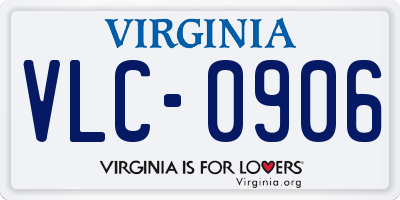 VA license plate VLC0906