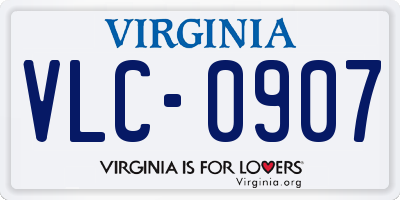 VA license plate VLC0907