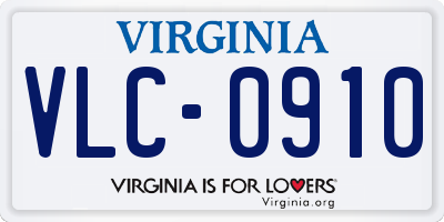 VA license plate VLC0910