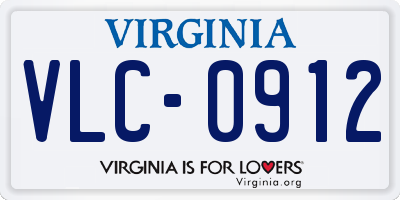 VA license plate VLC0912