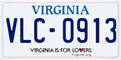 VA license plate VLC0913