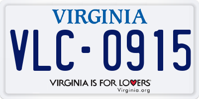 VA license plate VLC0915