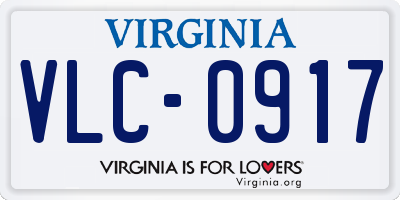 VA license plate VLC0917