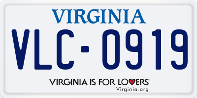 VA license plate VLC0919