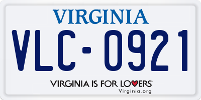 VA license plate VLC0921