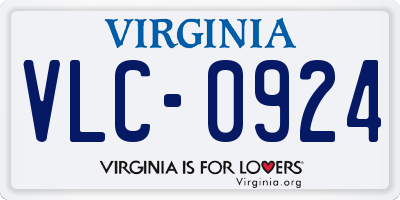 VA license plate VLC0924