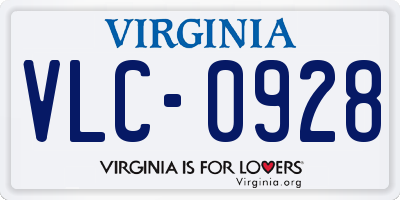 VA license plate VLC0928