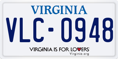 VA license plate VLC0948