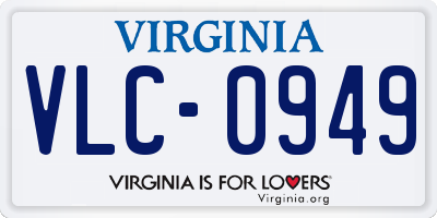 VA license plate VLC0949