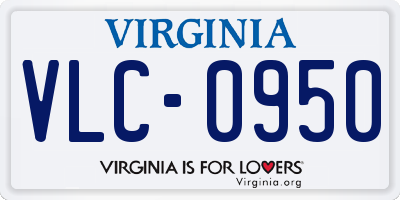 VA license plate VLC0950