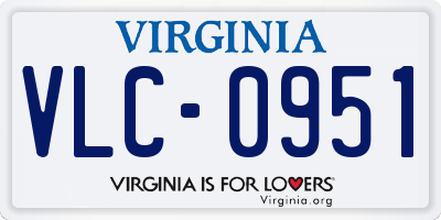 VA license plate VLC0951