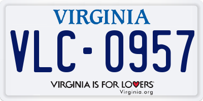 VA license plate VLC0957