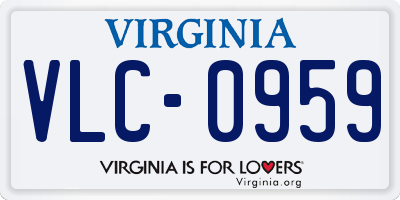 VA license plate VLC0959