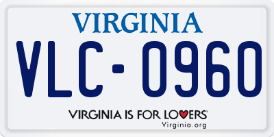 VA license plate VLC0960