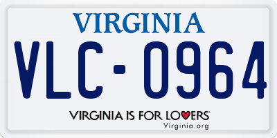VA license plate VLC0964