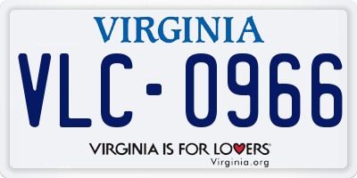 VA license plate VLC0966
